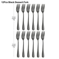 Axyaa Gold Dessert Fork Set Stainless Steel Coffee Ice Cream Cake Forks Black Cutlery