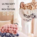 Axyaa Faux Fur Bed Blanket - Soft Plush Bubble Blanket for Bedroom & Living Room