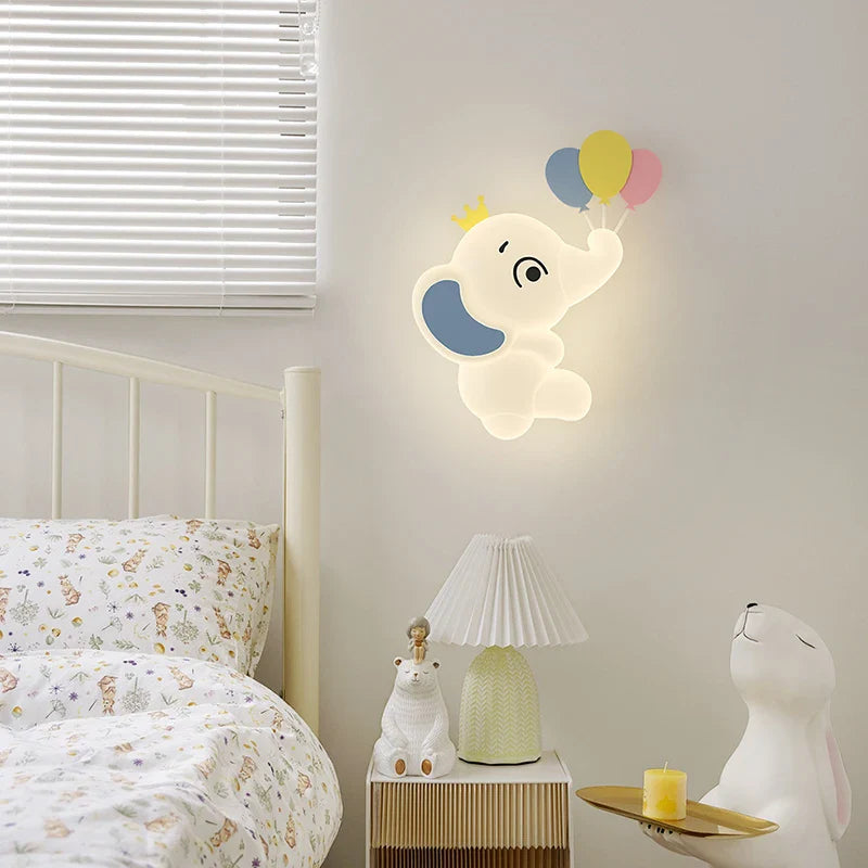 Axyaa Elephant Cartoon Wall Light - Creative Animal Shape Lamp for Baby Room