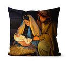 Retro Oil Painting Christmas Pillowcase - Axyaa Nativity Cushions Case Jesus Christ Print Throw Pillows Case