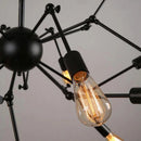 Adjustable Spider Iron Chandelier, Industrial Satellite Lighting for Living Room by Axyaa