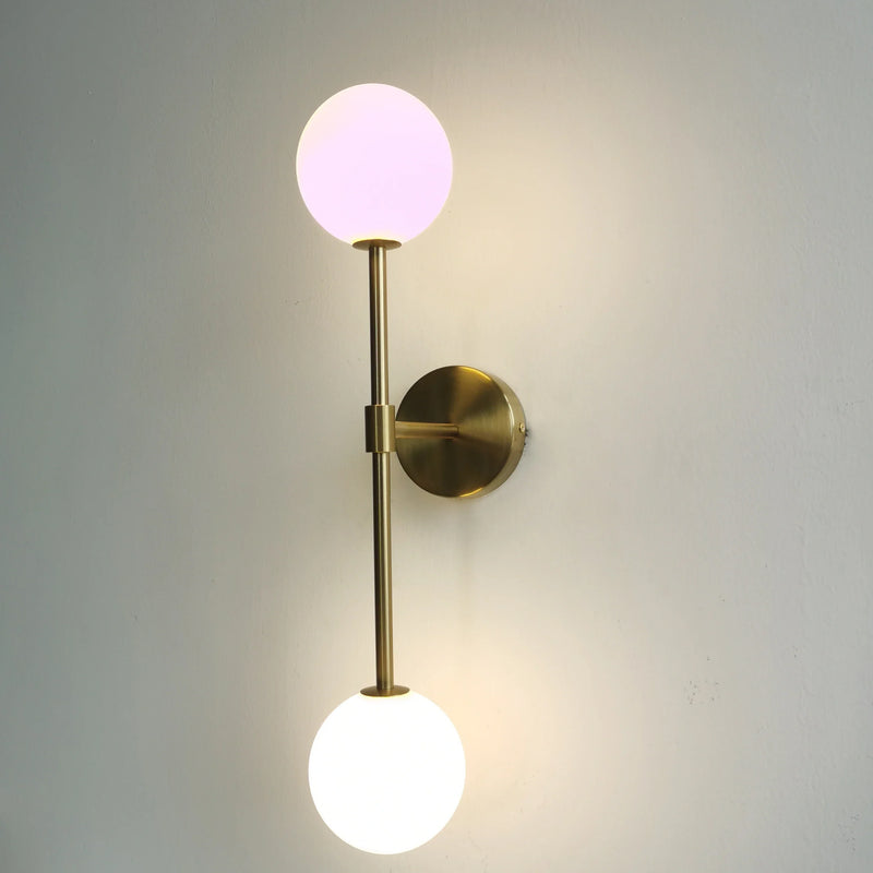 Axya Golden Round Ball Wall Sconce with Double G4 Bulbs