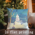 Axyaa Winter Cartoon Print Pillow Covers for Sofa, Bedroom, Car
