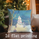 Axyaa Winter Cartoon Print Pillow Covers for Sofa, Bedroom, Car