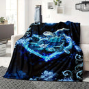 Axyaa Blue Sea Turtle Bohemian Animal Print Throw Blanket - Soft Sofa Couch Bed Decor