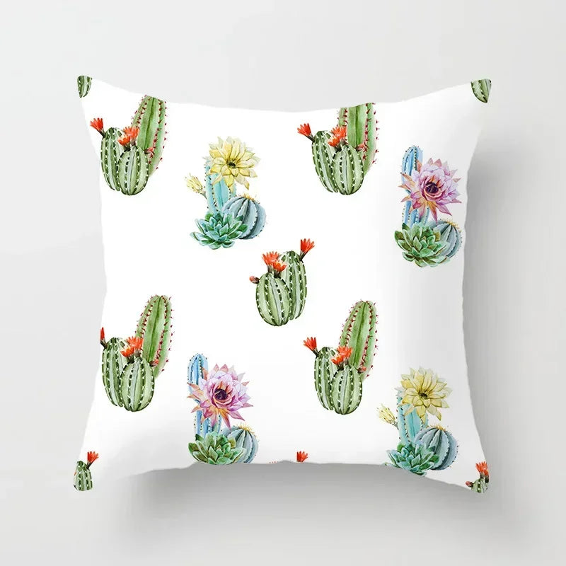 Axyaa Cactus Plants Pattern Cushion Cover Throw Pillow Decor Sofa Pillowcase