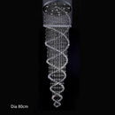 Axyaa Modern Crystal LED Chandelier for Staircase Luxury Hotel Pendant Light
