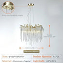 Axyaa Modern Crystal Chandelier Lighting for Dining & Living Room Decor