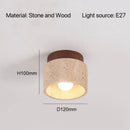 Axyaa Stone Travertine Ceiling Lamp Flush Mount Indoor Lighting Fixture