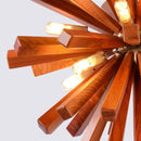 Axyaa Dandelion Wood Pendant Light: Wabi Sabi Chandelier for Home Decor