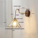 Axyaa Amber Glass LED Wall Lights Pull Chain Switch - Modern Nordic Design