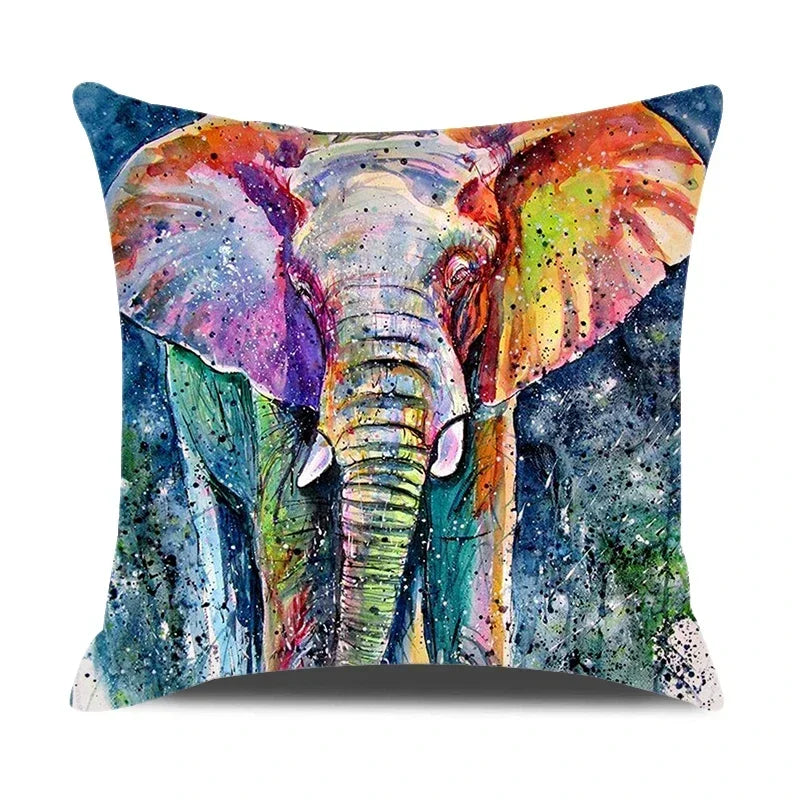 Axyaa Cartoon Animals Portrait Cushion Cover 45x45cm