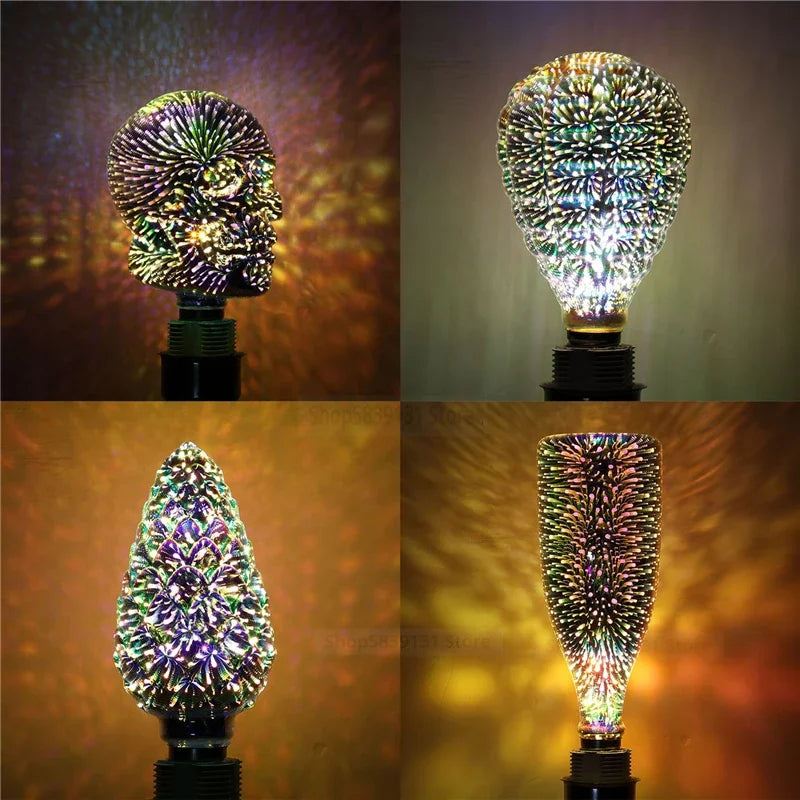 Axya 3D LED Firework Table Lamp Retro Decor E27 Light