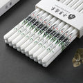Axyaa Ceramic Chopsticks Set: Anti-Slip, Food Grade Flowers, Antibacterial, Mildew Resistant
