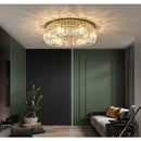 Axyaa Crystal LED Ceiling Lamp: Modern European Style Round Living Room Lighting