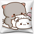 Peach Cat Pattern Decorative Pillowcase by Axyaa - Home Office Square Cover