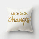 Axyaa Golden Letter Geometric Pillow Case - Elegant Home Decor Choice