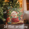 Axyaa Christmas Scene Pattern Cushion Cover for Sofa, Bedroom, Car - Festive Home Decor