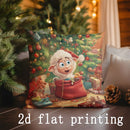 Axyaa Christmas Scene Pattern Cushion Cover for Sofa, Bedroom, Car - Festive Home Decor