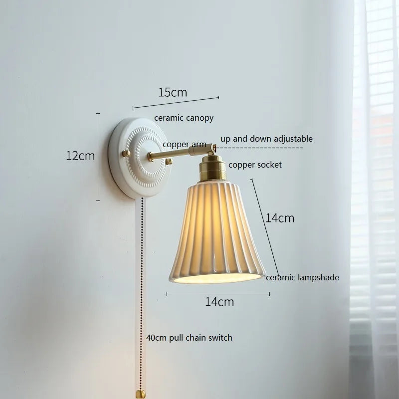 Axyaa Ceramic Wall Lamp LED Bathroom Mirror Stair Light Nordic Wandlamp
