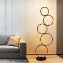 Axyaa Nordic Ring Floor Lamp Remote Control Dimming Standing Light