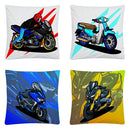 Axyaa Motorcycle Cartoon Plush Pillowcase Home Sofa Car Decor 45x45 cm