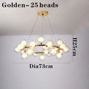 Axyaa Black Gold Chandelier with Double Glass Lampshade for Elegant Lighting