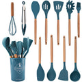 Silicone Kitchenware Utensil Set with Storage Box - Axyaa Branded Cooking Tools