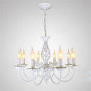 Axyaa Modern 8-Light White Iron Chandelier with LED Bulbs, European Style Living Room Lamps