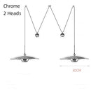 Axyaa Chrome Gold Pendant Lamp with Adjustable Height - LED Living Dining Island Light