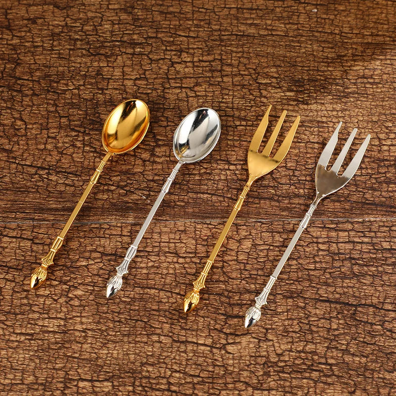 Golden Swan Tableware Organizer Spoon Fork Set by Axya: Vintage Afternoon Tea Essentials