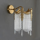 Axyaa Crown Glass Strip Copper Wall Lamp | European Luxury Bedroom Lighting