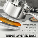 Axyaa Stainless Steel Soup Pot with Steamer Set - Stovetop Compatible