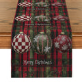 Axyaa Christmas Snowflake Checkered Table Runner for Dining and Party Decor
