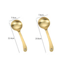 Axyaa Gold Rice Soup Spoon Ladle Long Handle - 304 Stainless Steel Kitchen Utensil