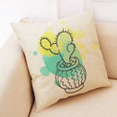 Axyaa Cactus Linen Pillowcase for Home Décor