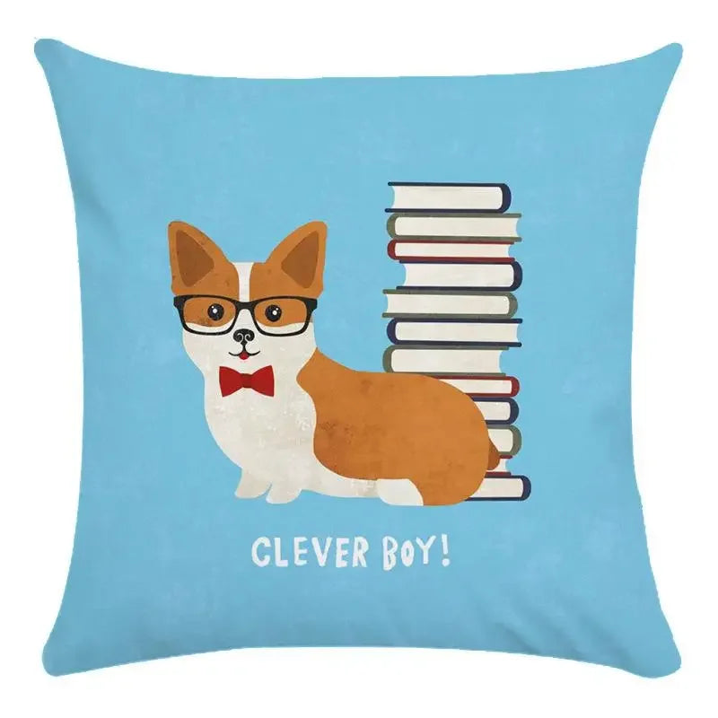 Funny Dog Driving Pattern Cushion Cover - Axyaa Decorative Pillow Case
