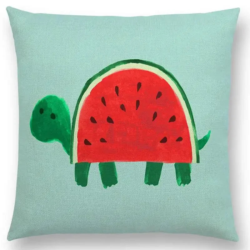 Axyaa Cartoon Animals Cushion Cover - Cat Flamingo Penguin Rabbit Pillow Case