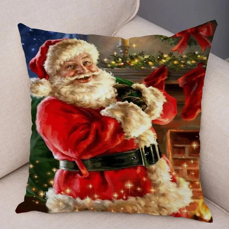 Christmas Santa Claus Pillowcase - Axyaa Christmas Day Party Sofa Decoration Gift