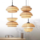Axyaa Vintage Fabric Lantern Pendant Lights for Home Dining Room