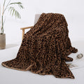 Axyaa Leopard Print Rabbit Plush Sofa Blanket: Stylish, Warm & Comfortable Home Decor