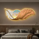 Axyaa Feather LED Wall Clock - Luxury Art Decor for Living Room - Silent, Large & Stylish