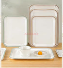 Axyaa Melamine Rectangular Tray Set for Serving Meals, Cakes, and Bread