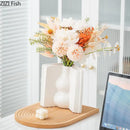 Axyaa Small Mouth Ceramic Vase for Flower Arrangement and Decoration