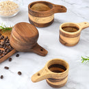 Axyaa Wooden Measuring Spoon Set - Kitchen Tea Coffee Sugar Spice Measure Tools