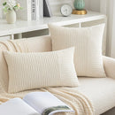 Axyaa Corduroy Throw Pillow Cover 18x18Inch - Soft and Textured Decorative Couch Pillow