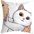 Axyaa Cute Cat Kiss Love Pillowcase 45x45cm - Home Decor Short Plush Pillow Cover