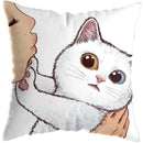 Axyaa Cute Cat Kiss Love Pillowcase 45x45cm - Home Decor Short Plush Pillow Cover