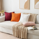 Luxury Cream White Corduroy Cushion Cover 45x45 - Axyaa Signature Collection