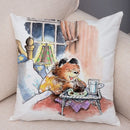Axyaa Cartoon Bear Cushion Cover - Cute Animal Pillowcase for Sofa and Children's Room